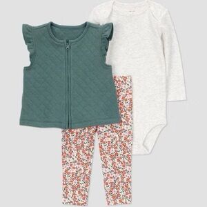 Carters baby girl 9 months fall/ winter/ spring outfit set with vest